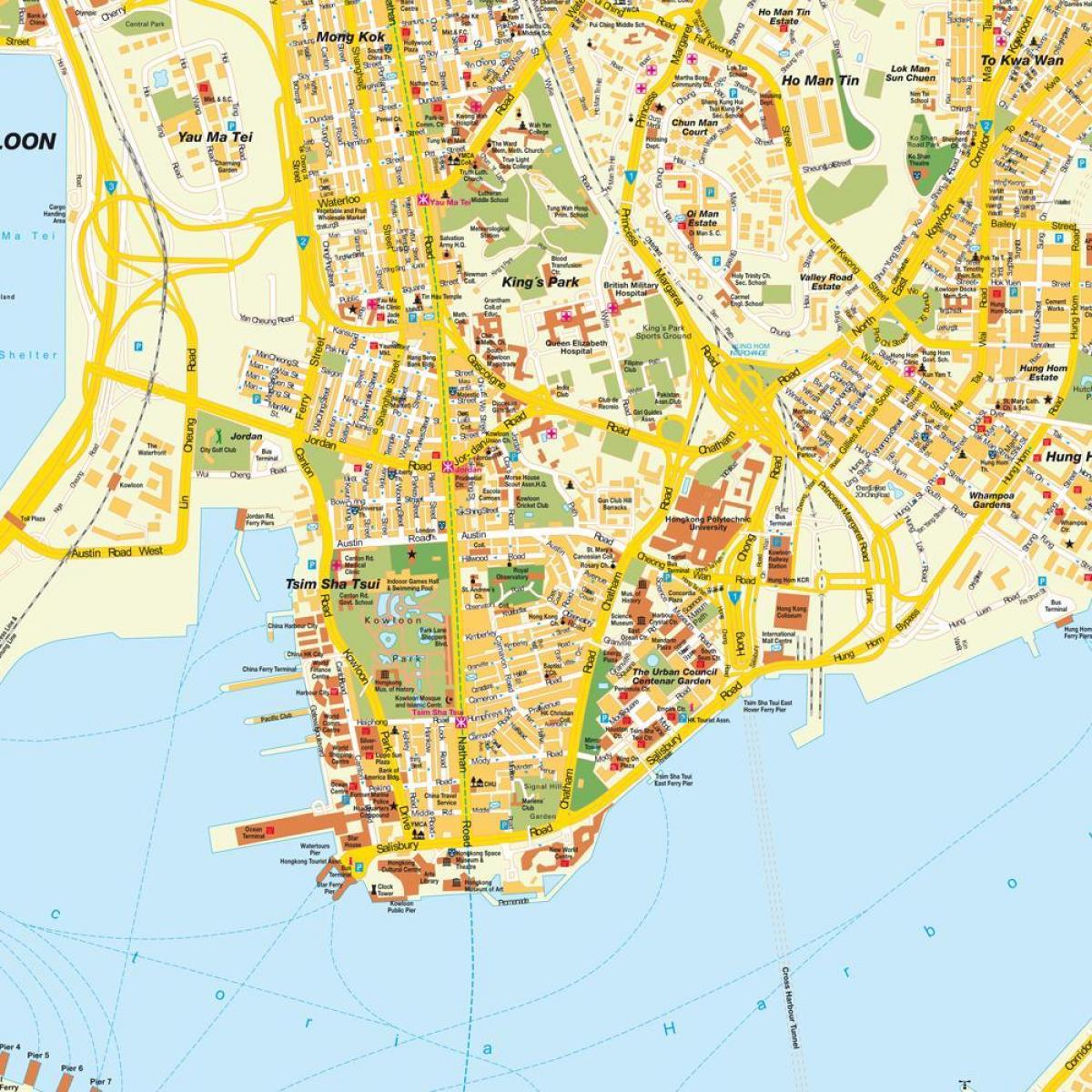 карта на Kowloon Хонг Конг