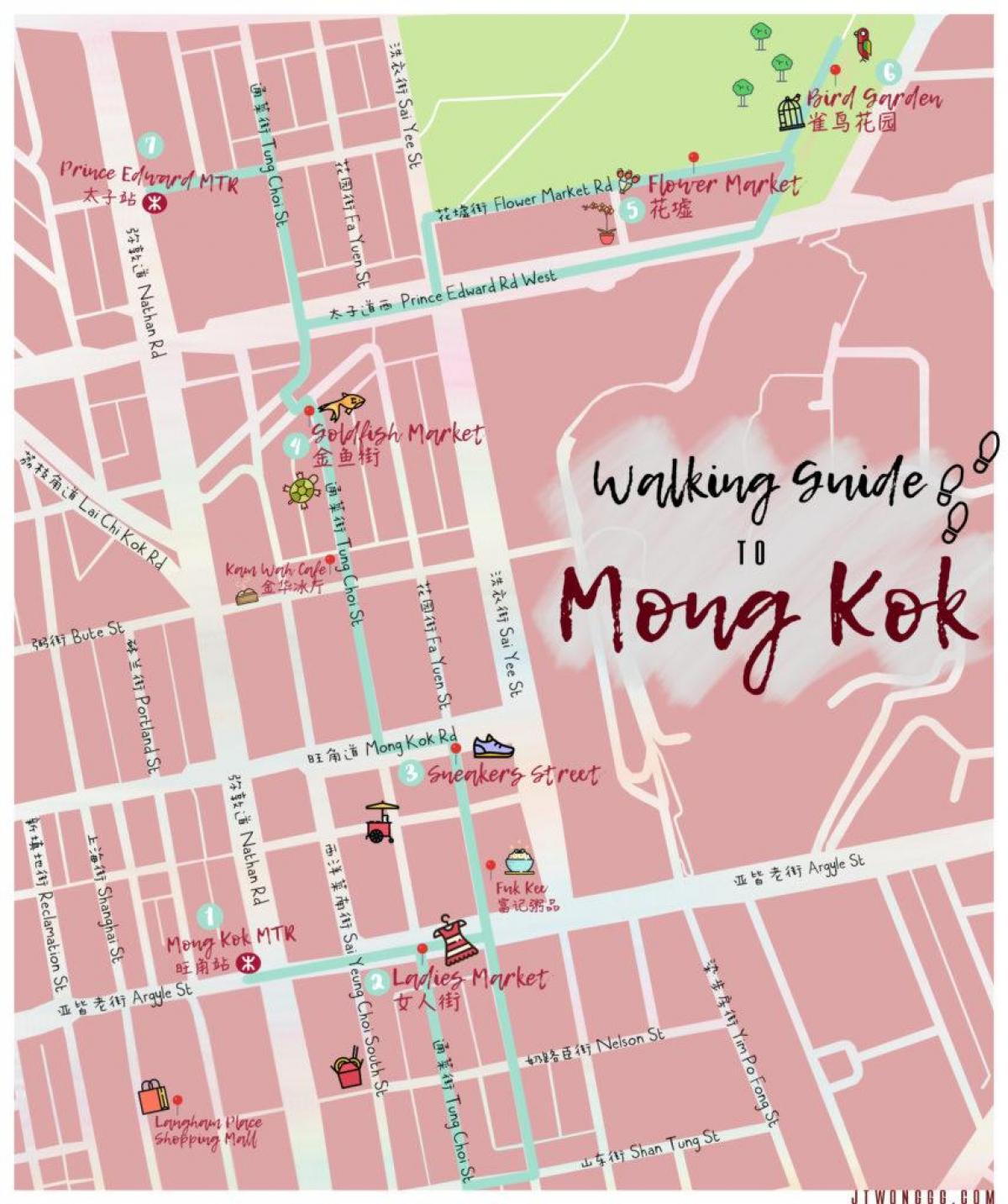 карта на Mong Кок Хонг Конг
