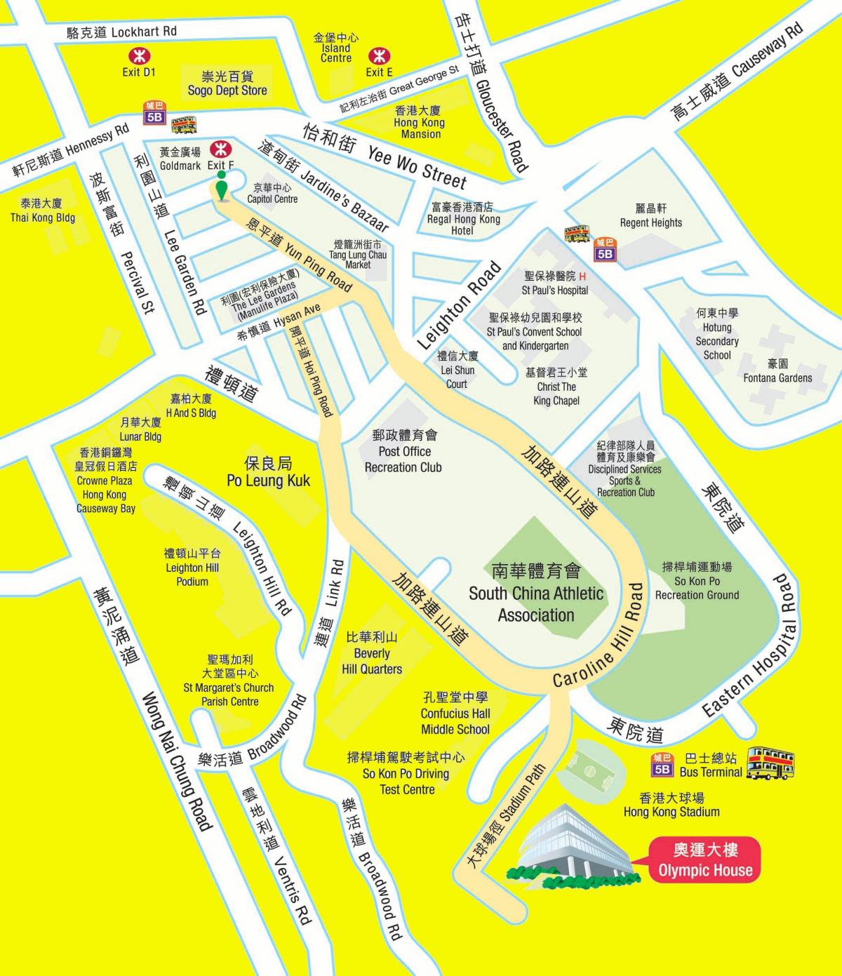 Олимписки MTR станица на мапа