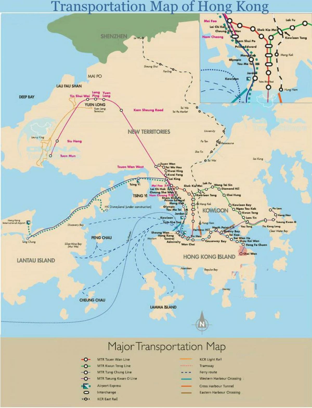 Хонг Конг ферибот правци мапа