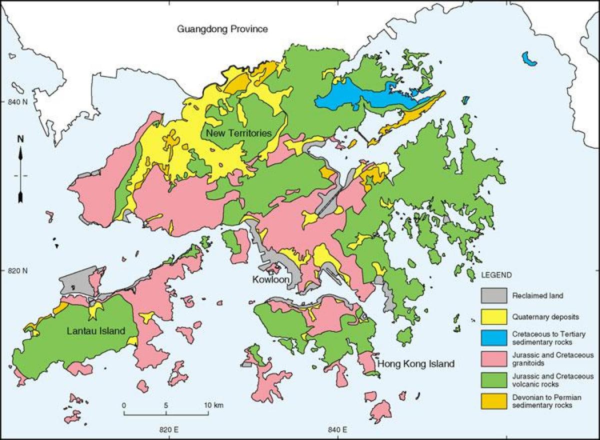 геолошка карта на Хонг Конг