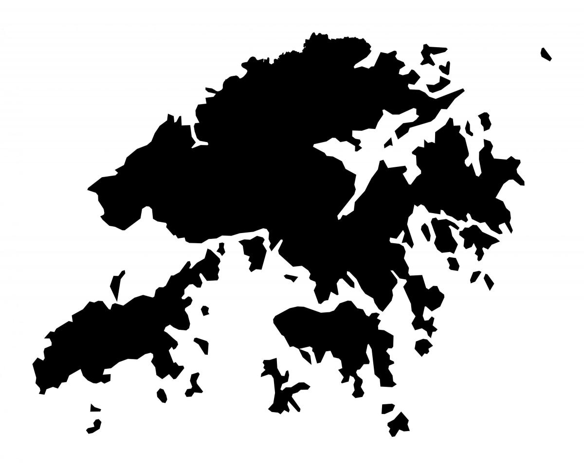 карта на Хонг Конг вектор