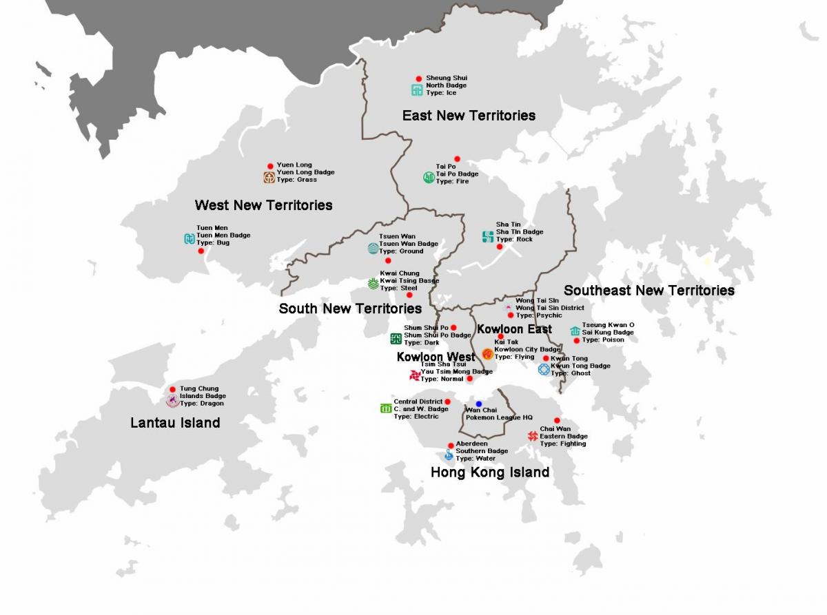 карта на Хонг Конг области
