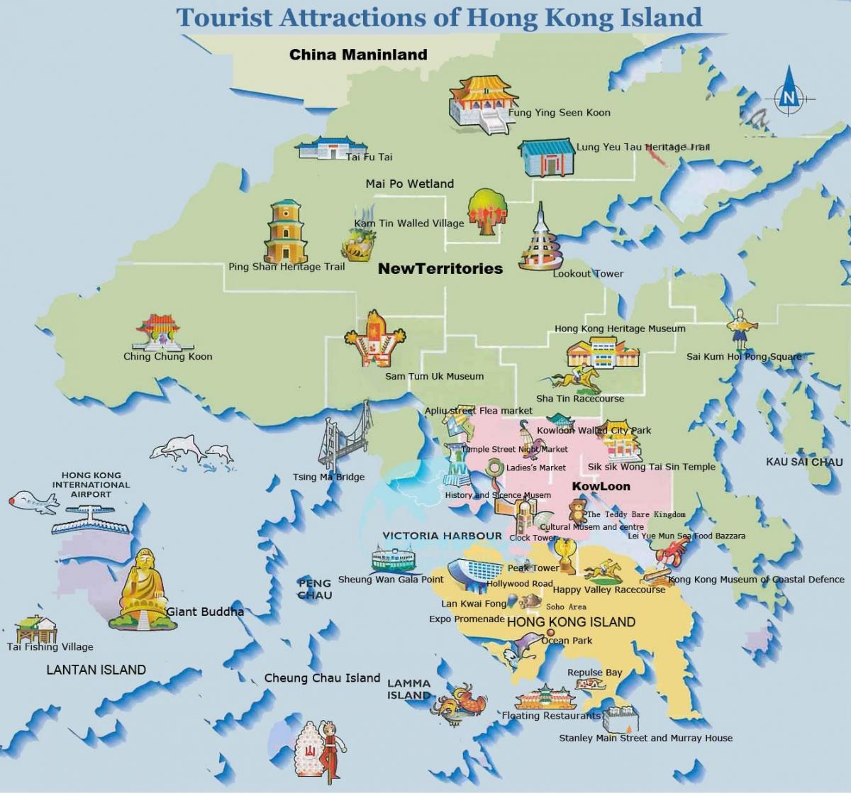карта на островот Хонг Конг