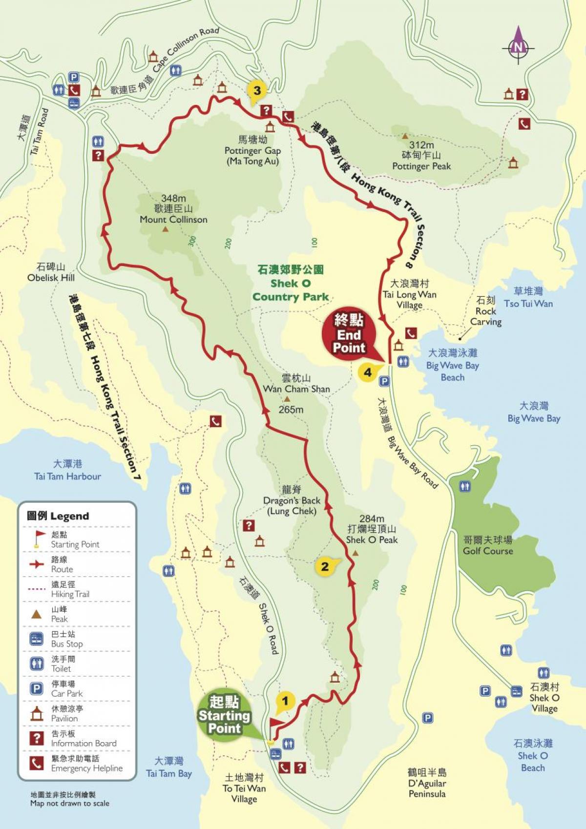 пешачење мапата Хонг Конг