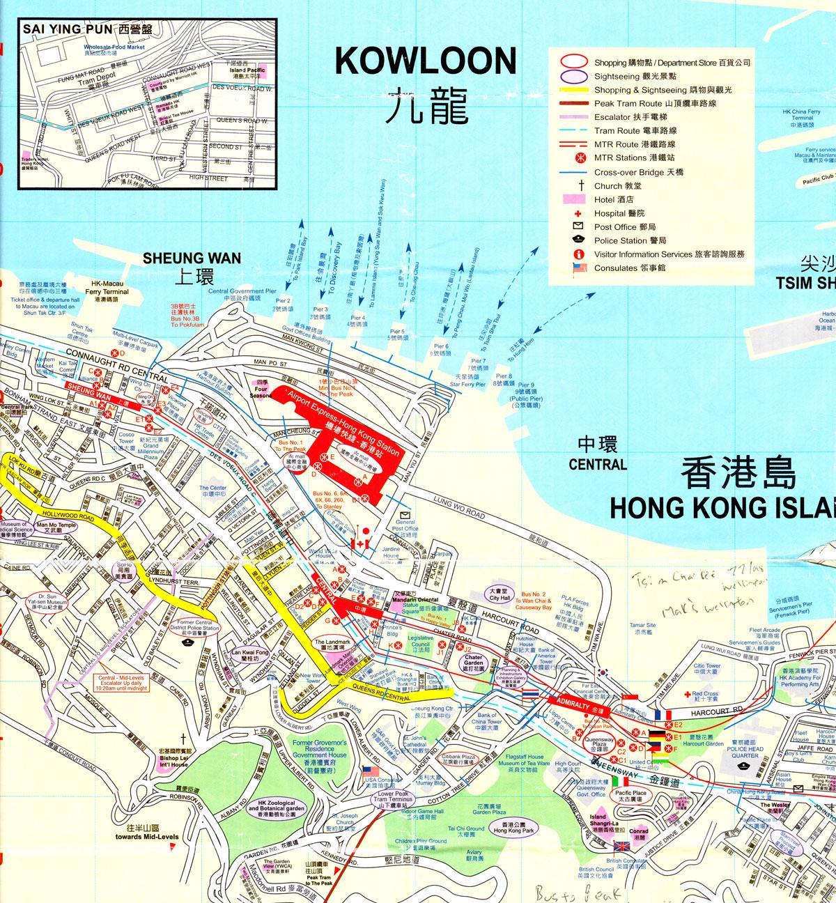 пристаништето на Хонг Конг мапа
