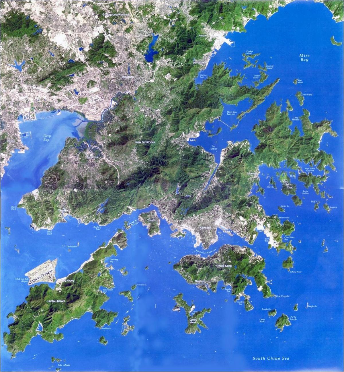 сателитска мапа Хонг Конг