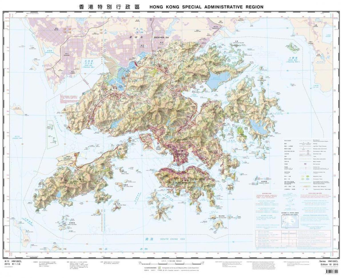 топографски карта на Хонг Конг
