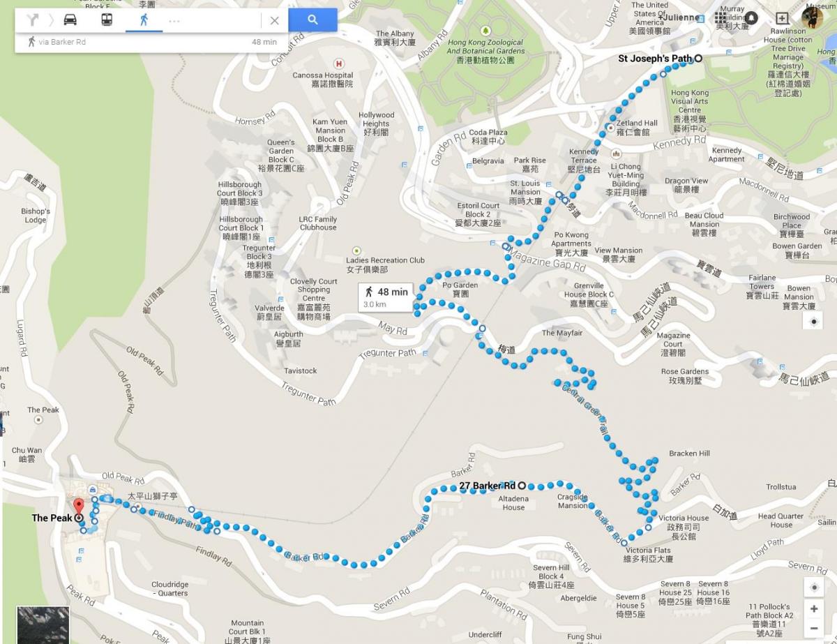 Хонг Конг пешачки патеки мапа