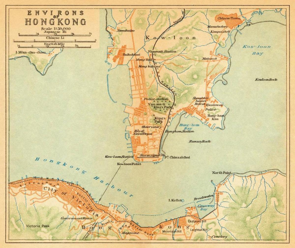 стара карта на Хонг Конг