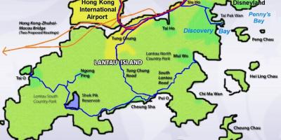 Lantau островот Хонг Конг мапа
