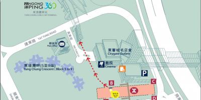 Tung Чунг линија MTR мапа