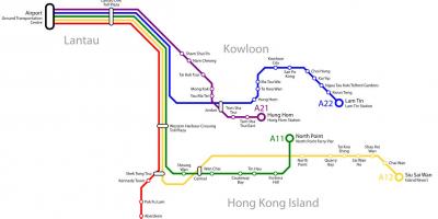 Хонг Конг автобус на маршрутата на мапата