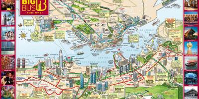 Хонг Конг голема автобуска турнеја мапа