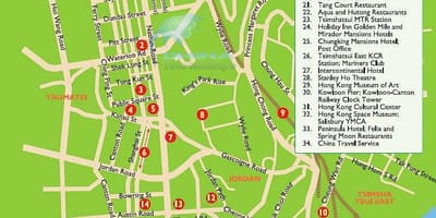 Карта на Натан патот Хонг Конг