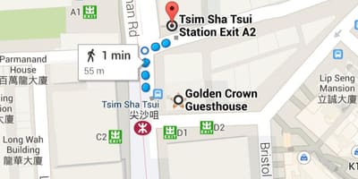 Tsim Ша Цуи MTR станица на мапа